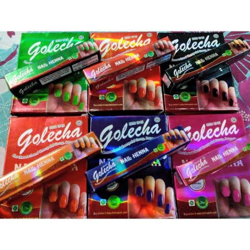 [7 Warna] - Golecha Nail Tube | Golecha Henna Kuku | Pacar Kutek Alami &amp; Halal