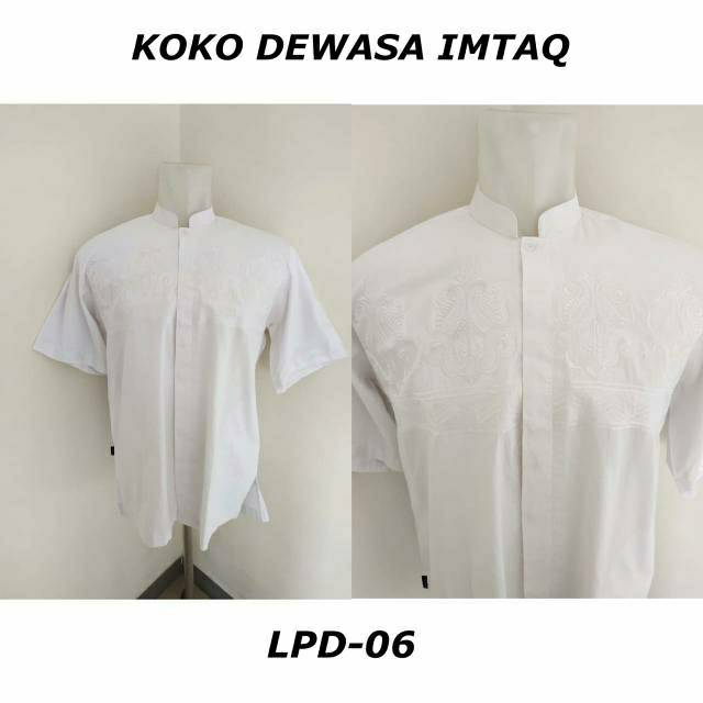 BAJU KOKO KATUN DEWASA IMTAQ EXCLUSIVE PUTIH SENADA LENGAN PENDEK - 2 | GROSIR KOKO MURAH DAN ADEM