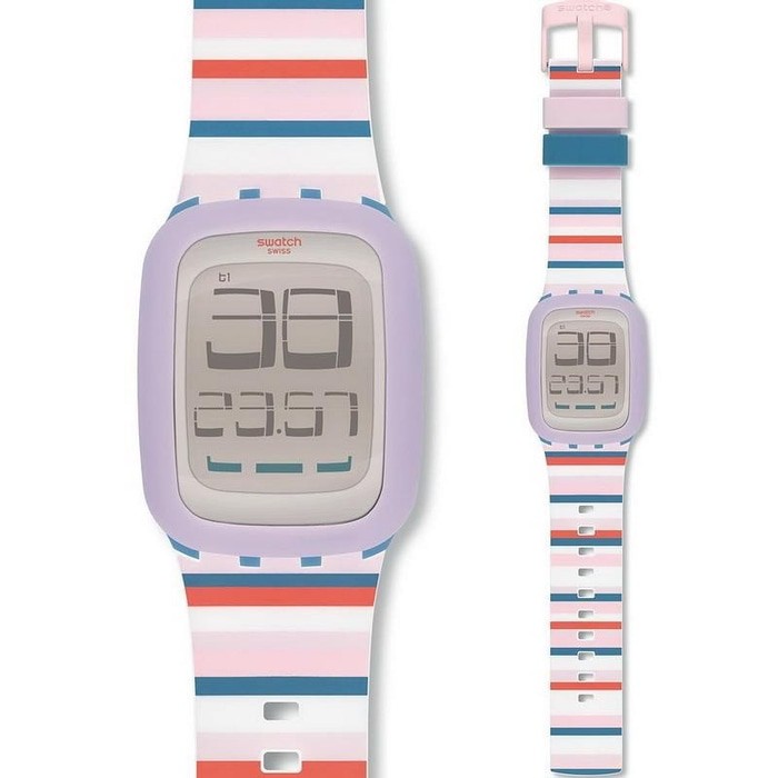 Swatch Digital Jam Tangan Karet Unisex SURN107 Tendina Original