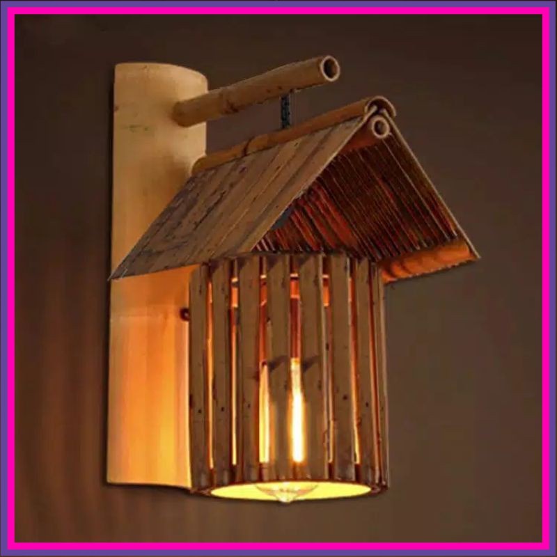 LAMPU HIAS DINDING KERAJINAN BAMBU