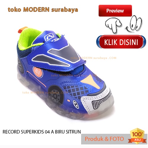 RECORD SUPERKIDS 04 A BIRU SITRUN sepatu anak sepatu lampu sneakers