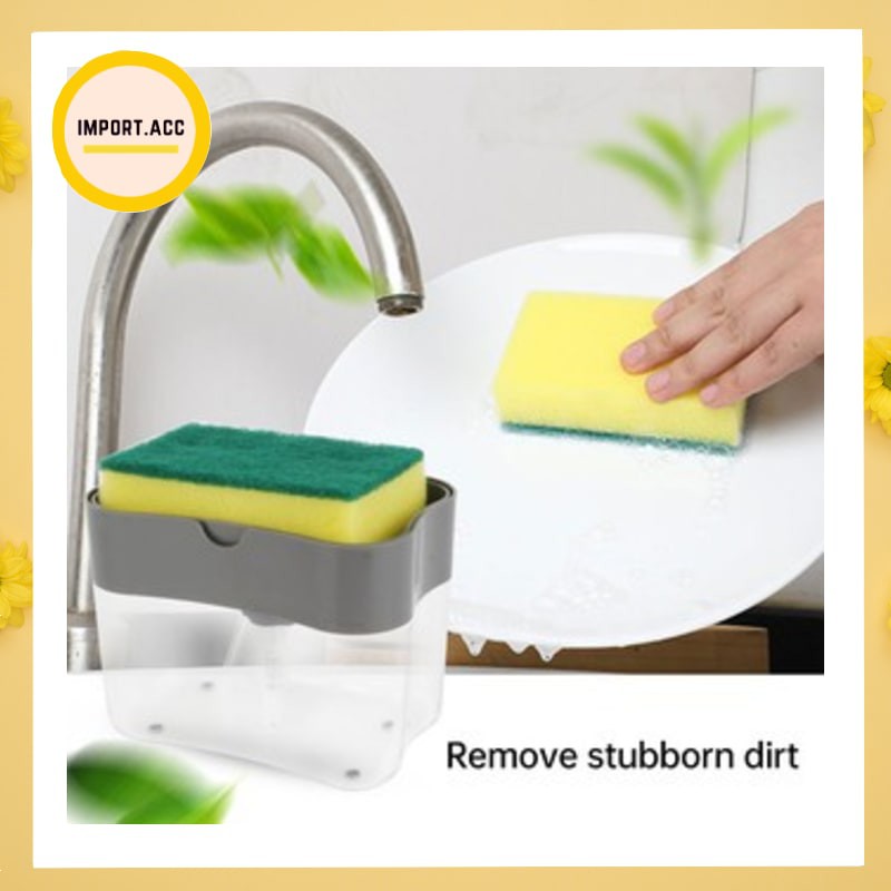 Kitchen Tray Sponge Soap Dispenser Manual Press Liquid Soap Dispense/ Sponge Holder for Kitchen Tool