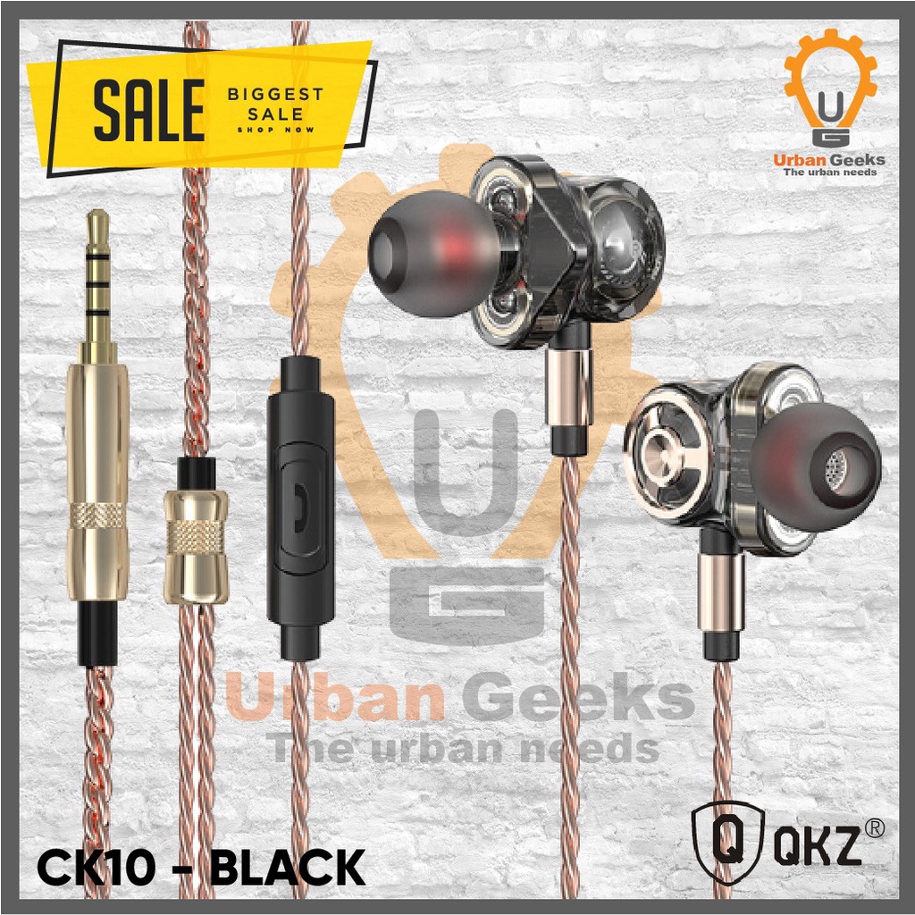 Earphone Music HiFi 4D Sound With Mic QKZ CK10 Six Core Dynamic Driver