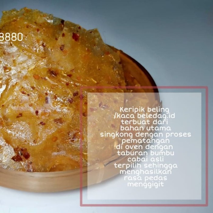 

TERLARIS Keripik Kaca/Beling isi 1000 gram - EXTRA PEDAS