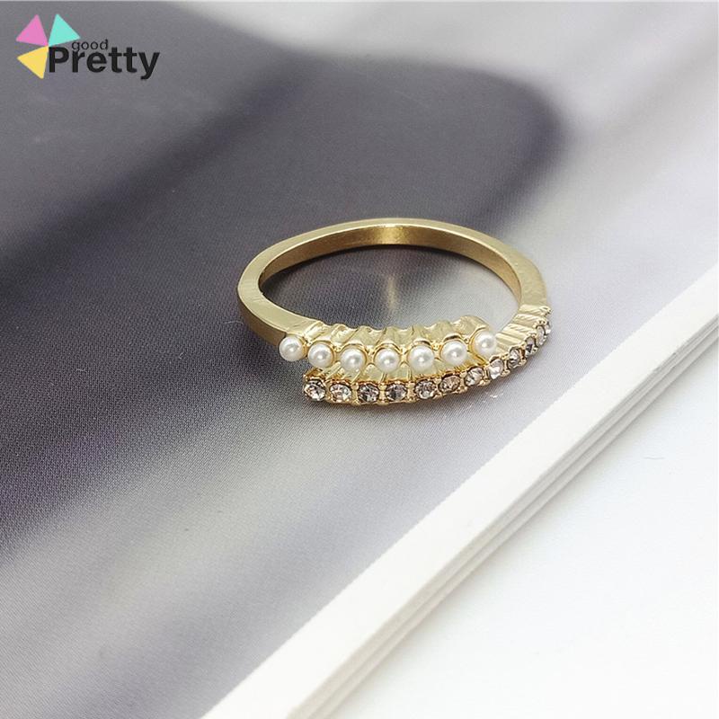 Fashion Desain Pembukaan Cincin Mutiara Sederhana, Cincin Jari Telunjuk yang Dipersonalisasi - PD