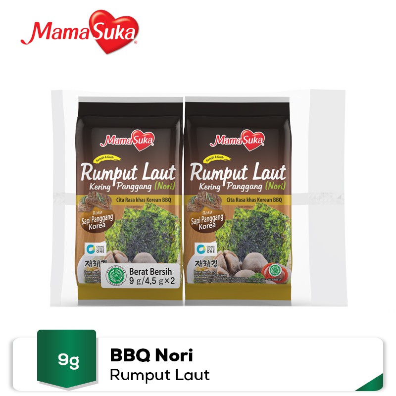 Mama Suka RUMPUT LAUT Nori Rasa SAPI PANGGANG 2x4,5g