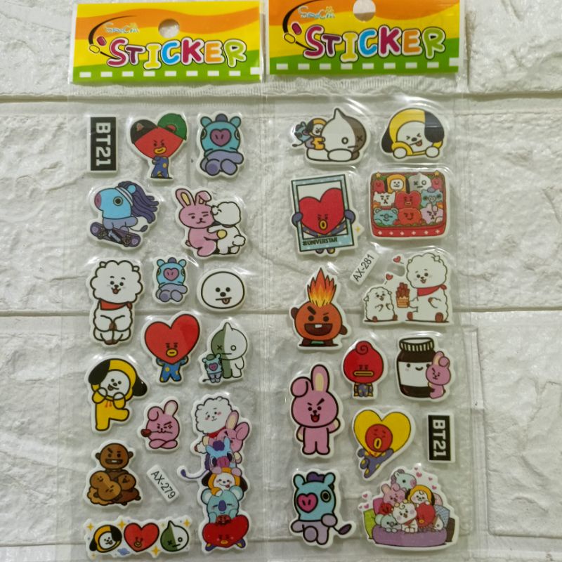 Sticker Timbul BT21