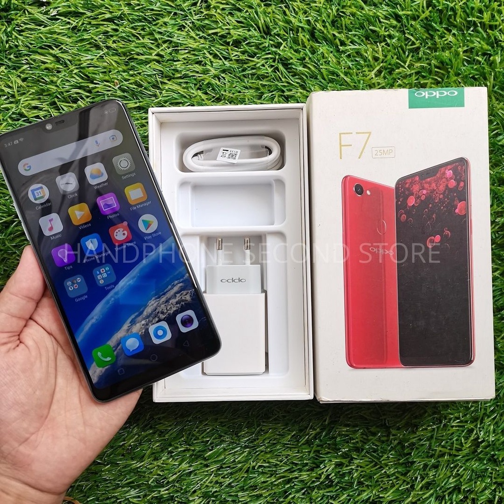 HP SECOND OPPO F7 6/128GB FULLSET NO HEADSET SEKEN BEKAS MURAH