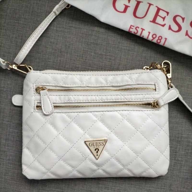 guess bag selempang white new