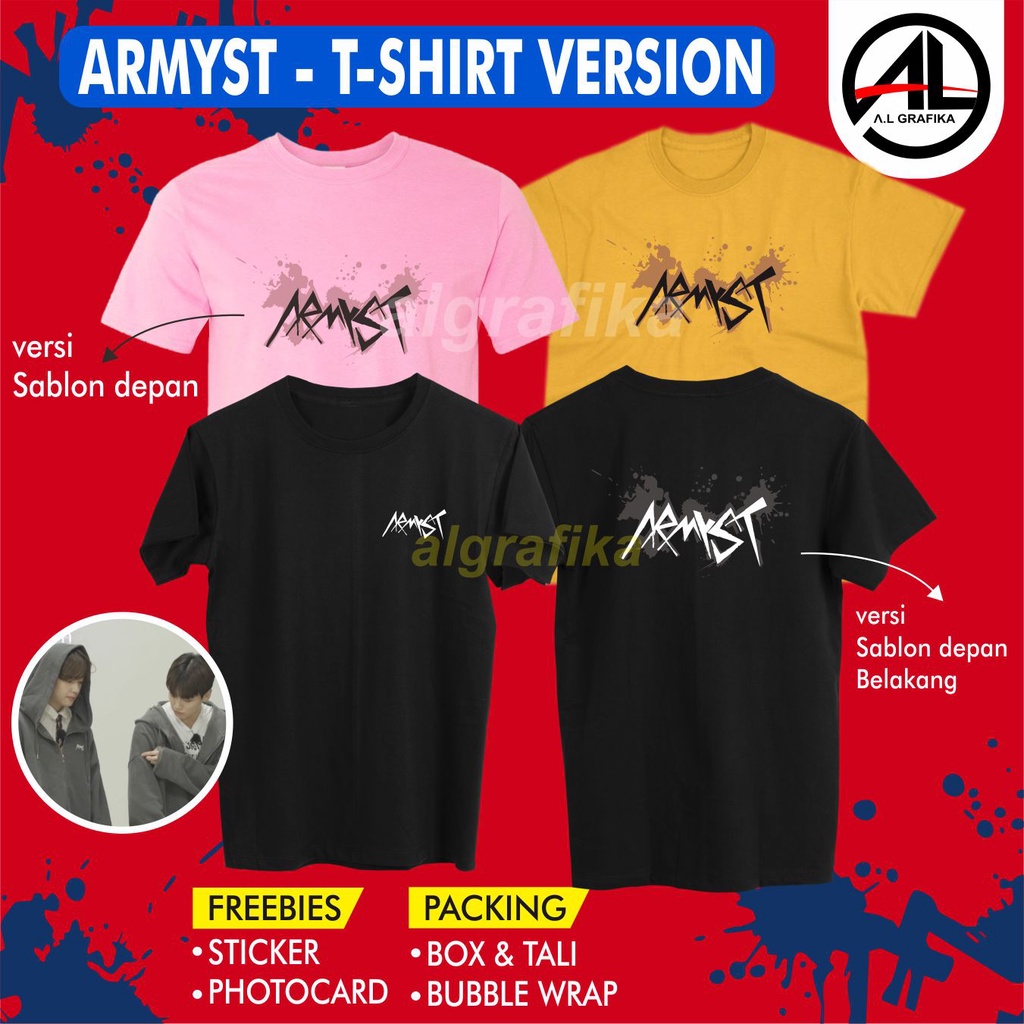 armyst jungkook t-shirt version kaos bts