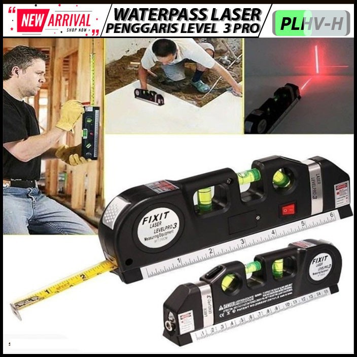 FIXIT LEVELPRO3 Waterpass Laser Digital Penggaris Meteran Manual Horizontal Vertical Perkakas Tangan