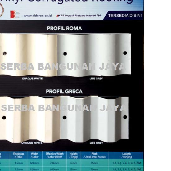 ☊ ALDERON RS GRECA ATAP UPVC Single Layer ❉