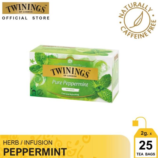 

(BISA COD) Twinings Teh Celup Pure Peppermint 25x2gr HEMAT Kode 382