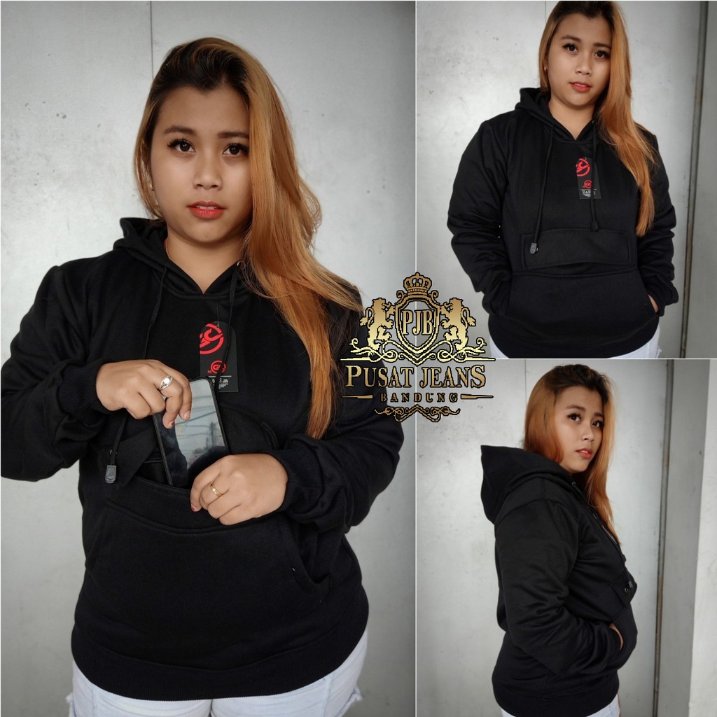 RCL - JAKET SWEATER CAUGLE PRIA WANITA HITAM ABU NAVY GC