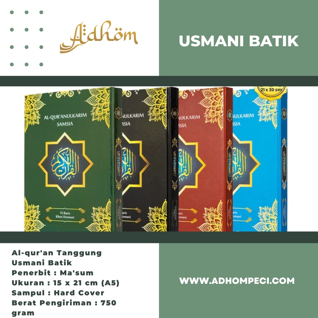 Al-Quran  Usmani Batik Tanggung & Tajwid HVS Tanggung