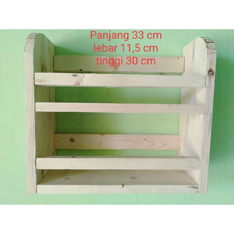 rak kayu jati buat tempat bumbu susun