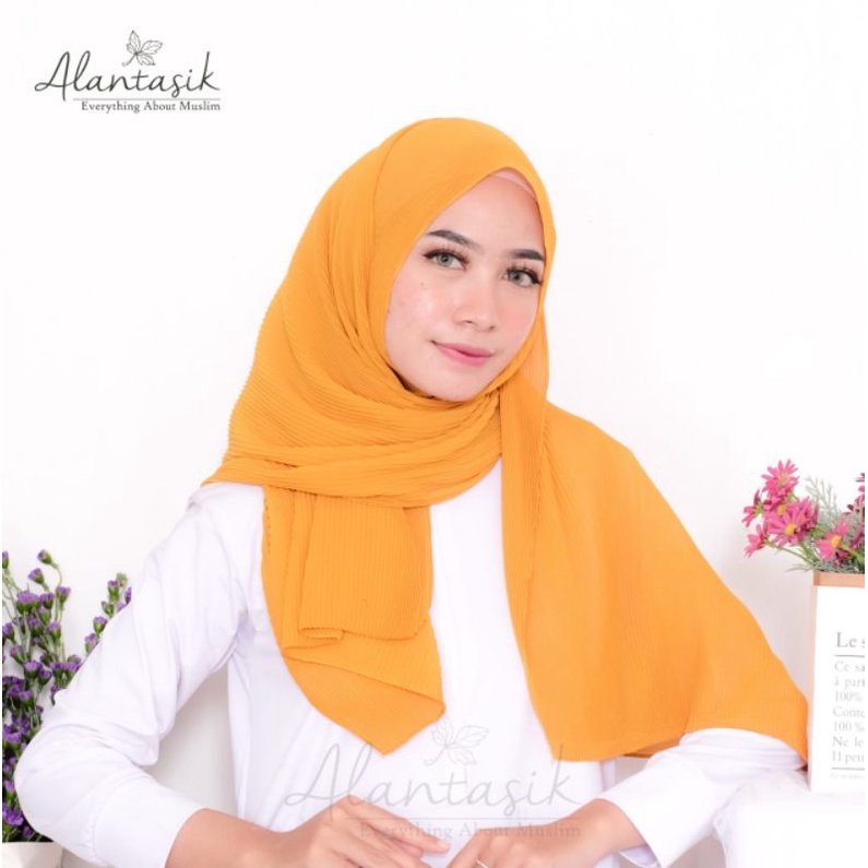 Alantasik - Pashmina Pasmina  plisket ceruti Plain Pleated Crinkled babydoll Tudung  Basic Shawl G.R.1