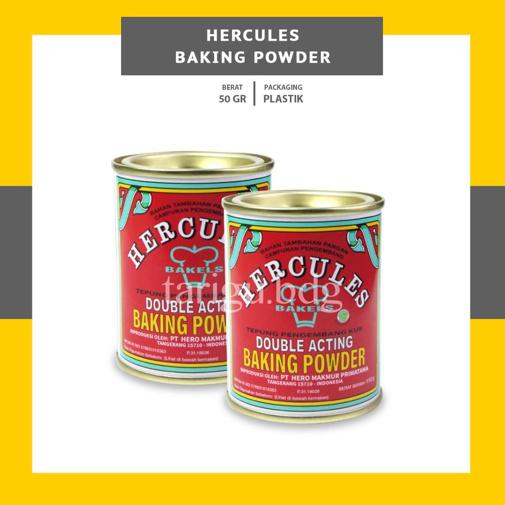 BAKING POWDER HERCULES DOUBLE ACTING 110G - PENGEMBANG KUE HERKULES PENGEMBANG ADONAN MARTABAK BAKSO