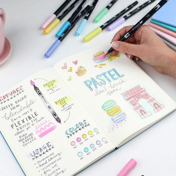 

SET 6 COLORS TOMBOW ABT DUAL BRUSH PEN PASTEL SERIES / PAKET ENAM WARNA PASTEL ART SUPPLIES