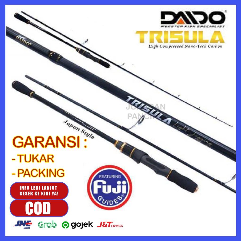 ALAT PANCING FISHING Rod JORAN Daido Trisula Light Jig SP602 PE 1-3 PE 2-4 CARBON SOLID SAMBUNG 2
