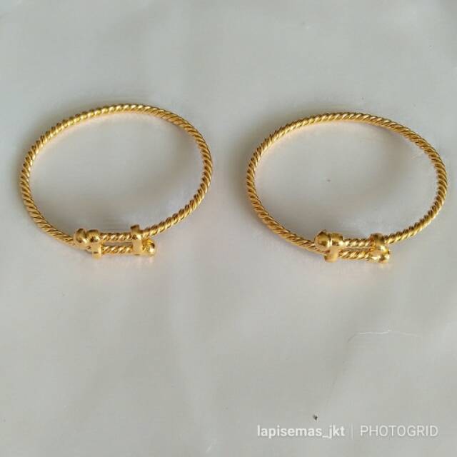 Gelang lilit tinju anak 1set isi 2 lapis emas 24k
