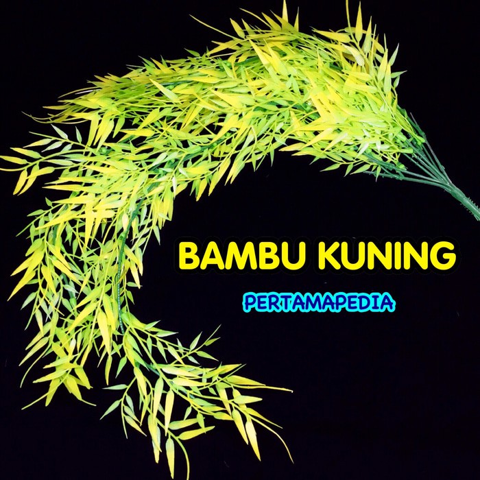 PROMO BUNGA PLASTIK /DAUN RAMBAT PLASTIK/ RUMPUT PLASTIK/ BAMBU KUNING BERKUALITAS