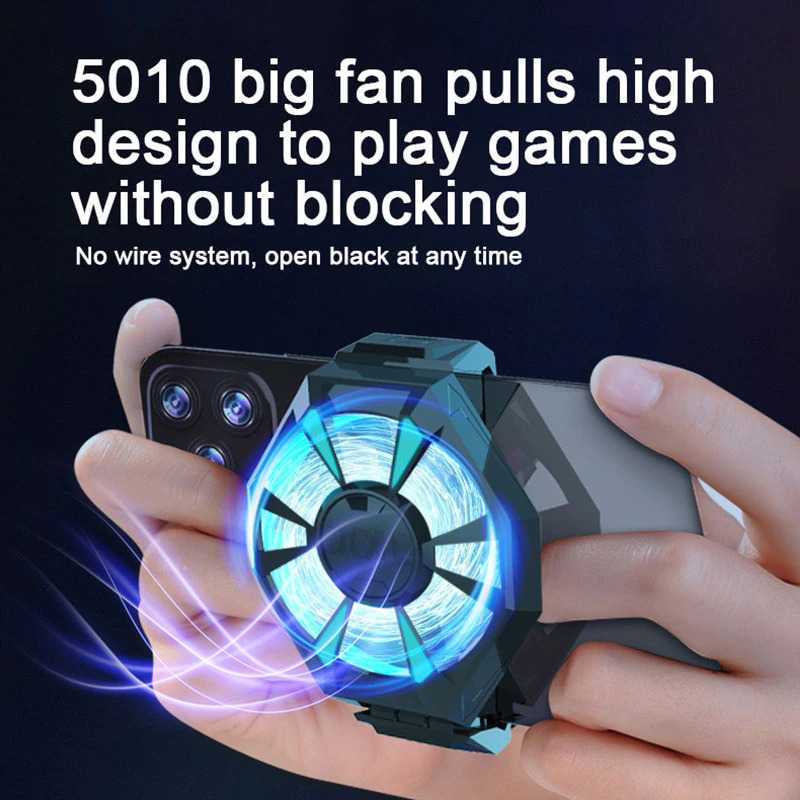 Smartphone Cooling Fan Kipas Heat Sink Rechargeable / Pendingin Hp Handphone Untuk Game Gaming Iphone X9 Realme Oppo Redmi Android Fan Holder / Kipas Angin Hp Gaming Game Android Cooling Pad / Cooling Fan Fun Coler Cooler Smartphone Radiator Usb For Phone