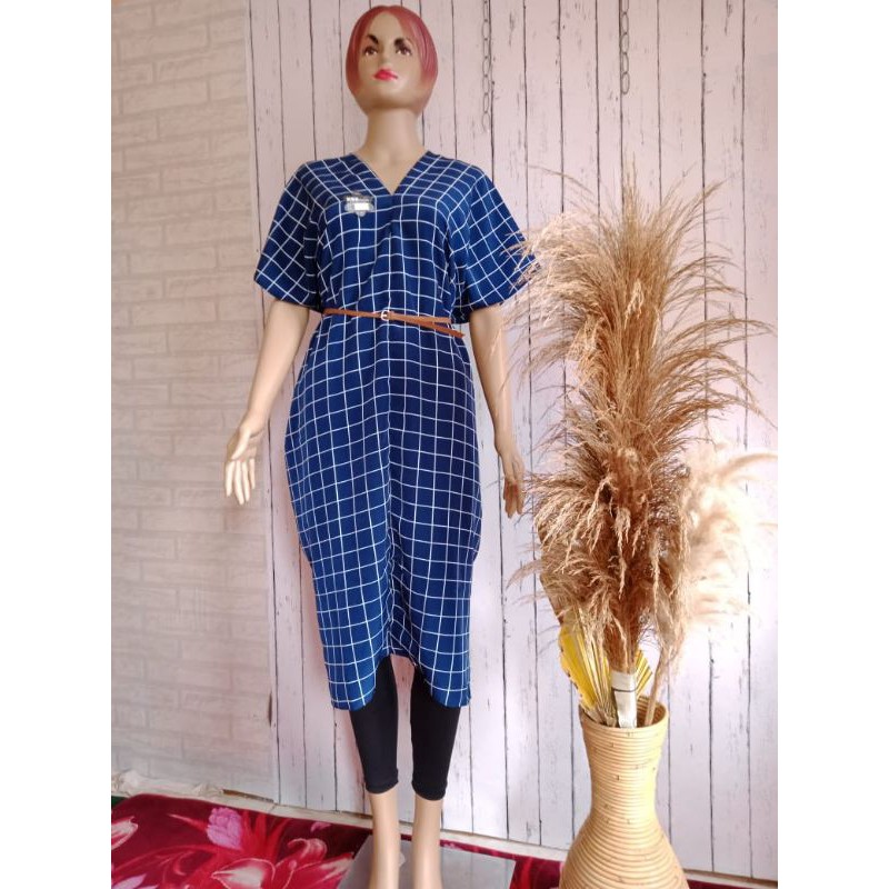 TUNIK WANITA TERBARU/TUNIK WANITA MOTIF KOTAK ZARA/TUNIK WANITA MURAH/PAKAIAN WANITA MODEL KEKINIAN