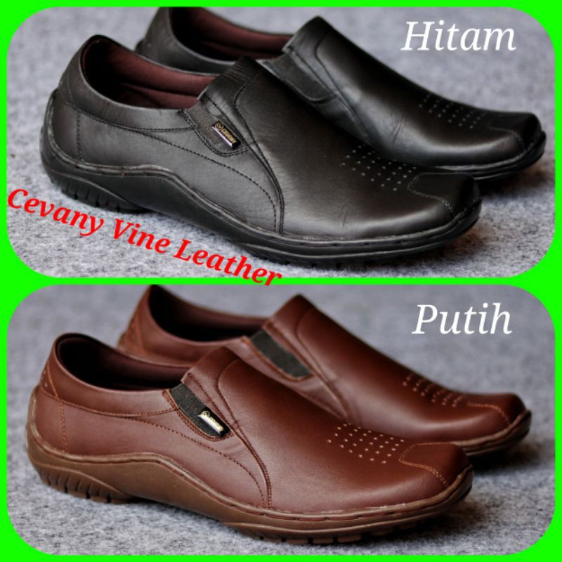 ENOZ X GAVI -Sepatu slop Pria kulit asli slip on semi pantofel kasual santai kerja formal keren trendy nyaman original handmade