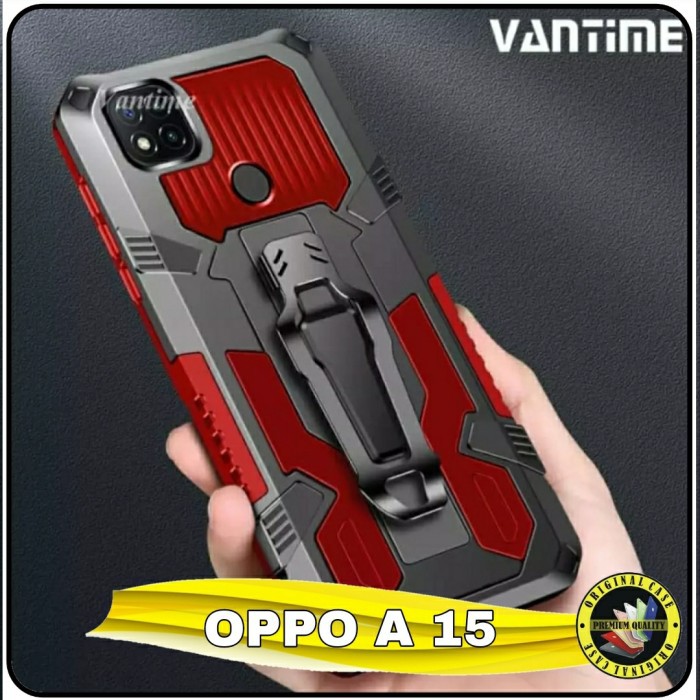 Casing Oppo A15 Hardcase Oppo A 15 Robot KickStand Cover Outdoor