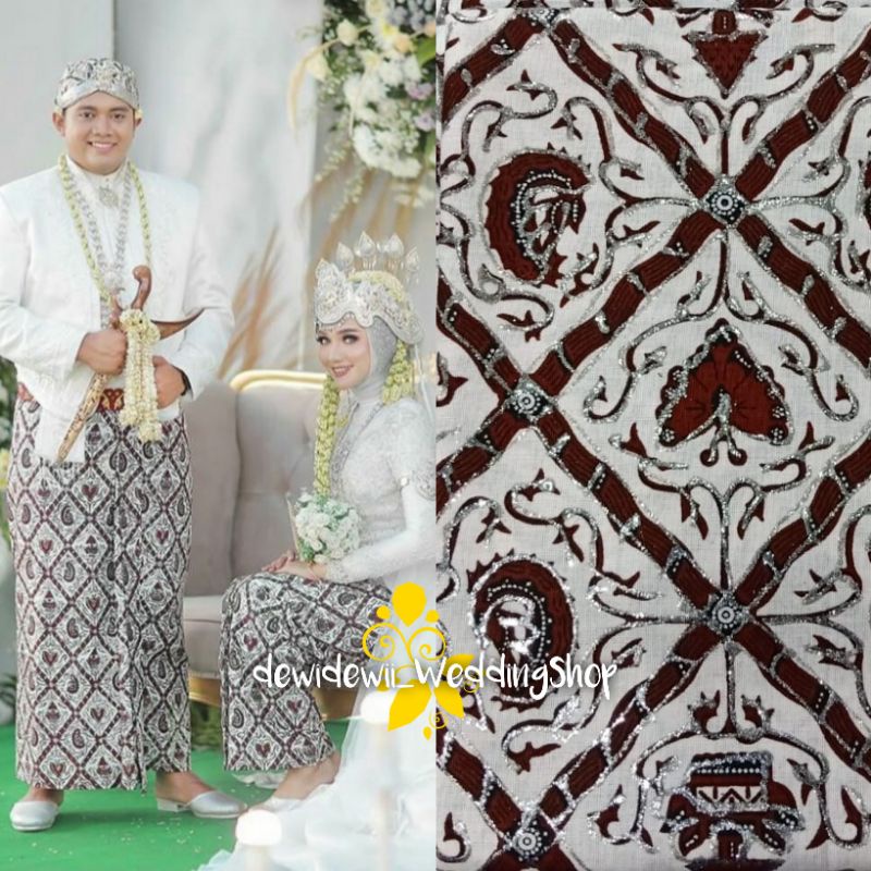 [Sepasang] Jarik Pengantin Prodo - Motif Sido Luhur (Gold &amp; Silver) || Instan &amp; Lembaran