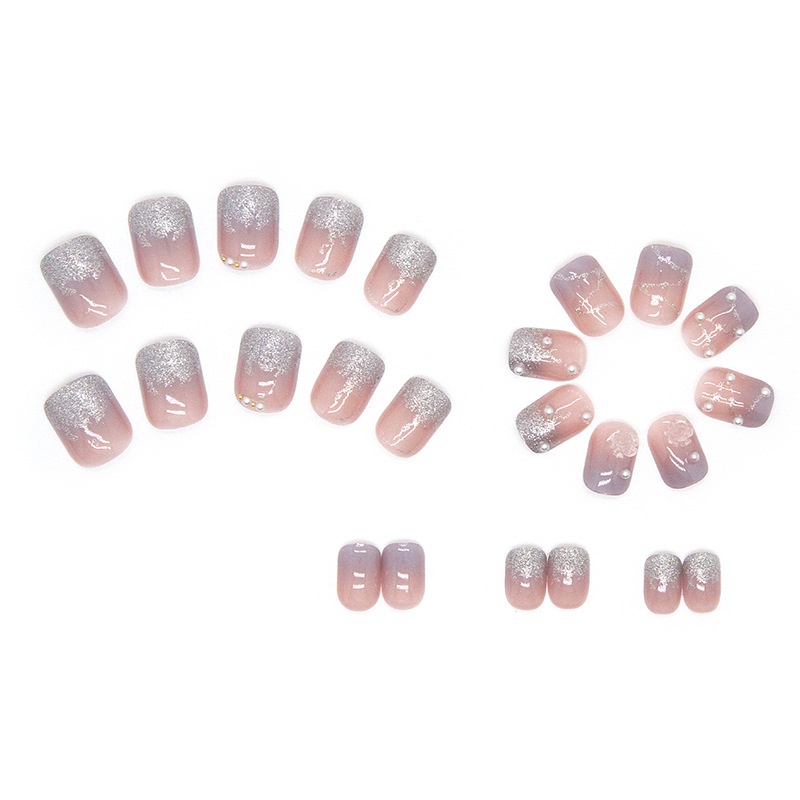 Z372 24pcs / Kotak Kuku Palsu Full Cover Untuk Dekorasi Nail Art