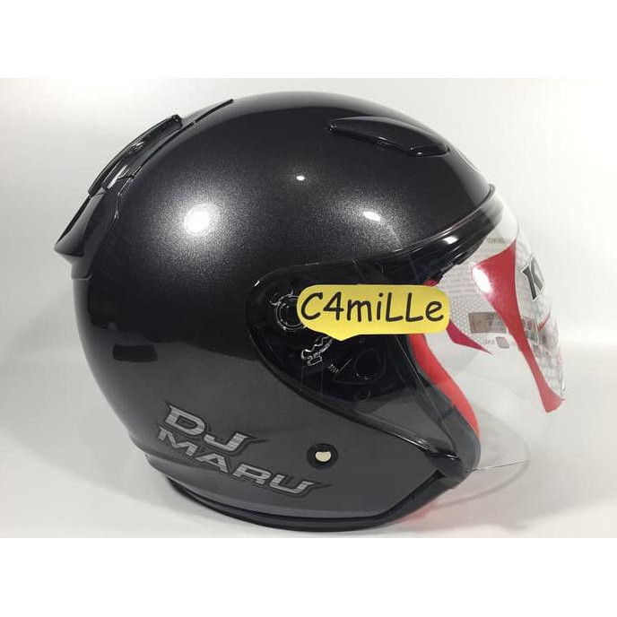 Helm Kyt Dj Maru Solid Gun Metal Abu Tua Shopee Indonesia