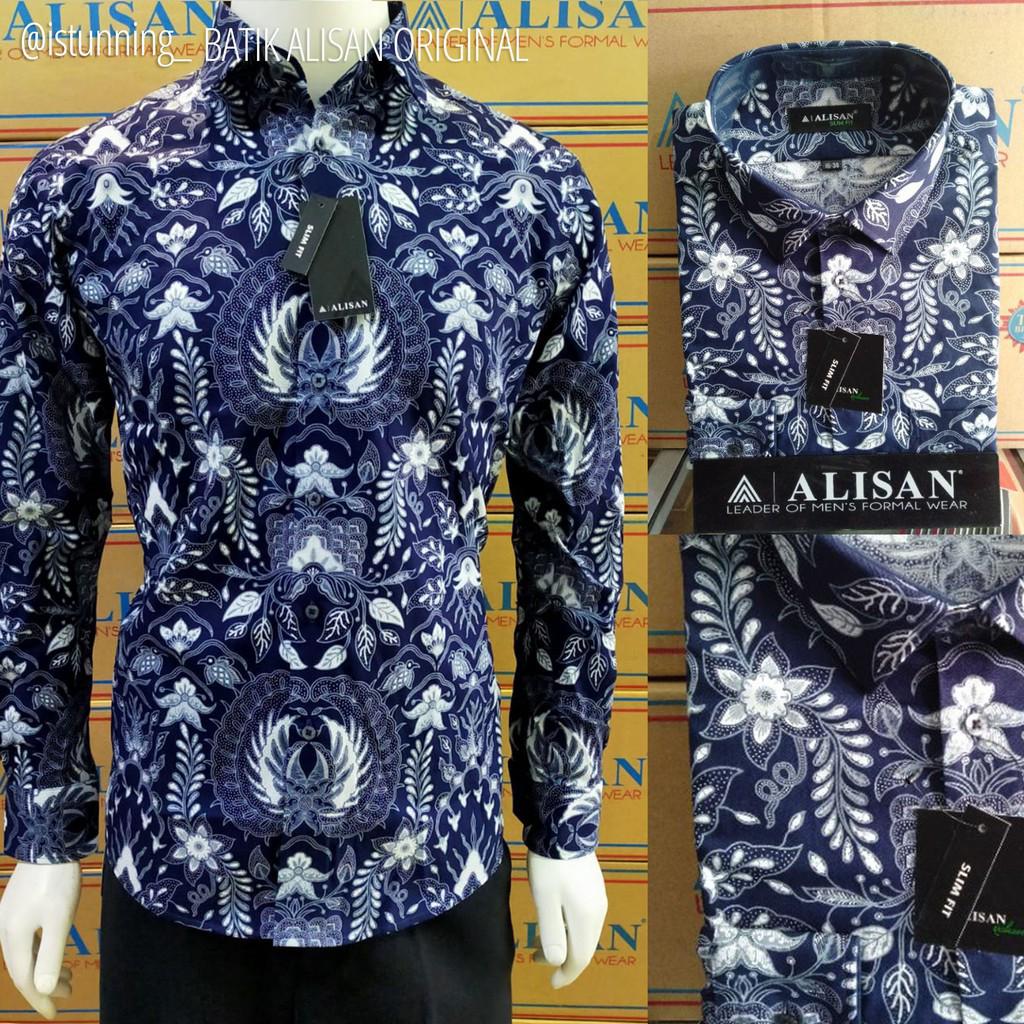 Alisan Kemeja Batik Slimfit Pria Lengan Panjang Batik Print
