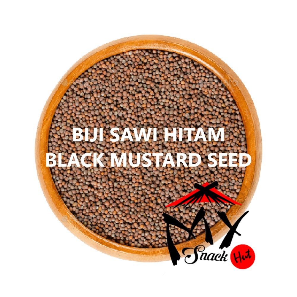 BLACK MUSTARD SEEDS 50GR - ORGANIC BIJI MUSTAR HITAM SEED SESAWI IRENG MOSTER MAKANAN BURUNG HAMSTER BUTIR