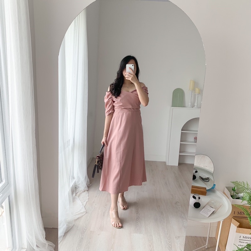 [ LittleBigCloth ] Rosie Midi Dress // Dress Polos Wanita Dress Pesta