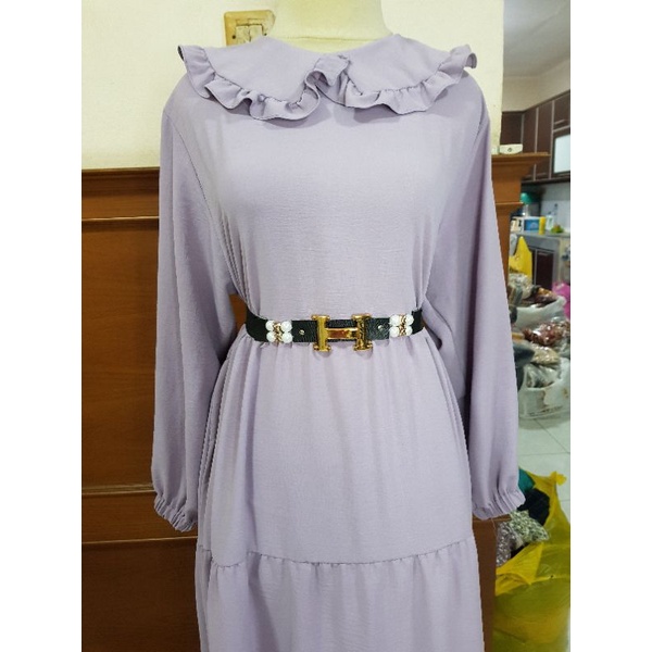 KOREAN BELT DRESS/ IKAT PINGGANG WANITA H MUTIARA CLIP