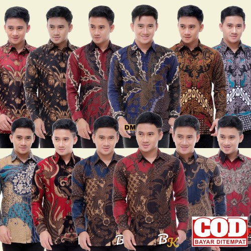 Batik Lengan Panjang PUTRAMAHKOTA size M L XL XXL Reguler Kemeja Batik Pria Lengan Panjang Bahan Katun Halus Mewah Berkualitas