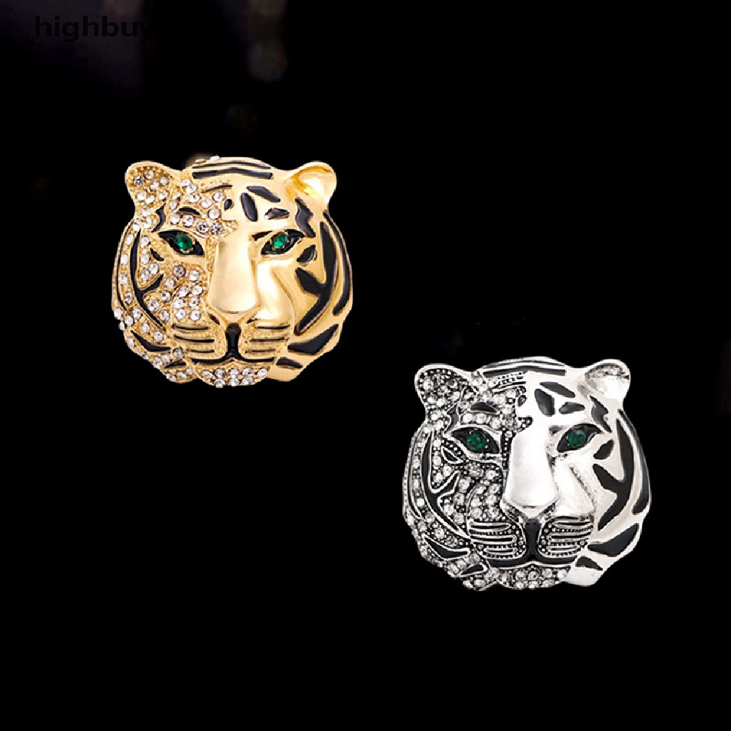 Hbid Bros pin alloy retro Desain Harimau Hias Berlian Untuk Dekorasi Kerah Jas Pria