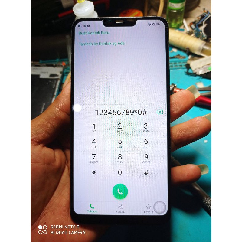 Lcd oppo a3s original copotan tested normal