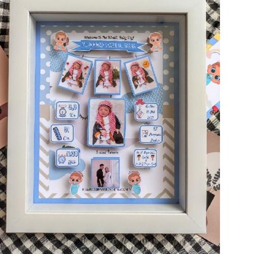 ✾ FRAME BIODATA BAYI 3D/KADO KELAHIRAN/BINGKAI 3D AESTHETIC/POP UP/BIODATA ANAK ❇