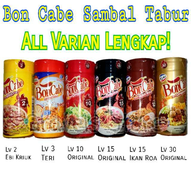 BonCabe Original Sambal Tabur Level 2 / Lv 10 / Lvl 15 / 30 Pedas - Bon