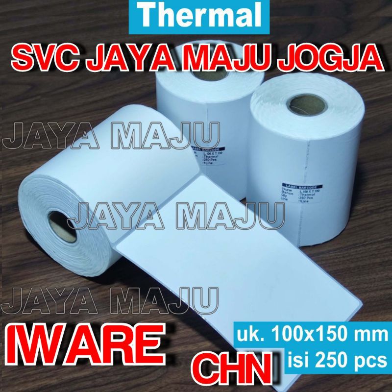 

[ IWARE ] 100 X 150 - 1 LINE THERMAL IMPORT CHN - FACE OUT - ISI 250 PCS || CORE 1" || LABEL BARCODE DIRECT THERMAL - KERTAS STICKER LABEL RESI A6 || 100X150 - BI 420B PB420T PB420 T PB 420T PB342 C PB 342C PB830L PB 830L PB 830 L