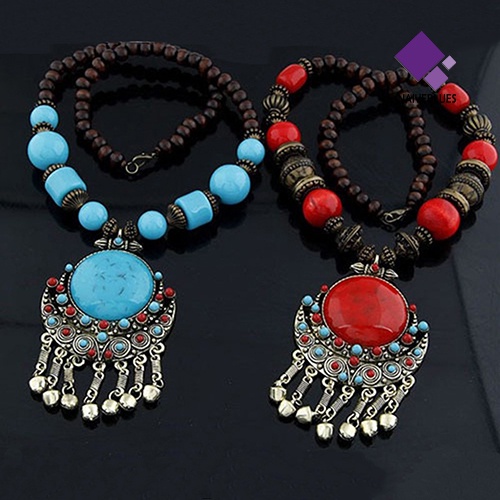 Kalung Rantai Dengan Liontin Gaya Vintage Bohemia Untuk Wanita