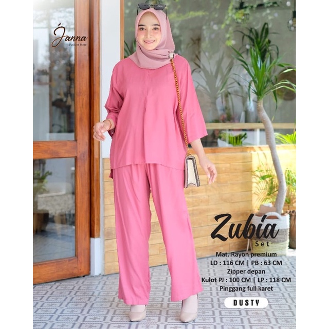 NEW ZUBIA SET LD116 BUSUI MATT RAYON PREMIUM ZIPER DEPAN ORIGINAL JANNA