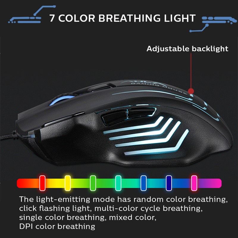 Mouse Gaming AULA S18-RGB-Sensor Sunplus 6698A-6400DPI-Macro-AULA S-18