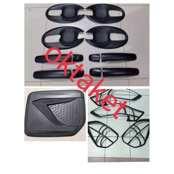 paket lengkap Garnish depan belakang outer handle tank cover Ertiga lama 2012-2017 exclusive hitam chrome