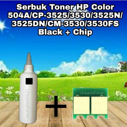 Serbuk Toner 504A 504X CP3525 CP3525N CP3525DN CP3525X CM3530 CP 3525 CE250A COLOR + CHIP 100gr