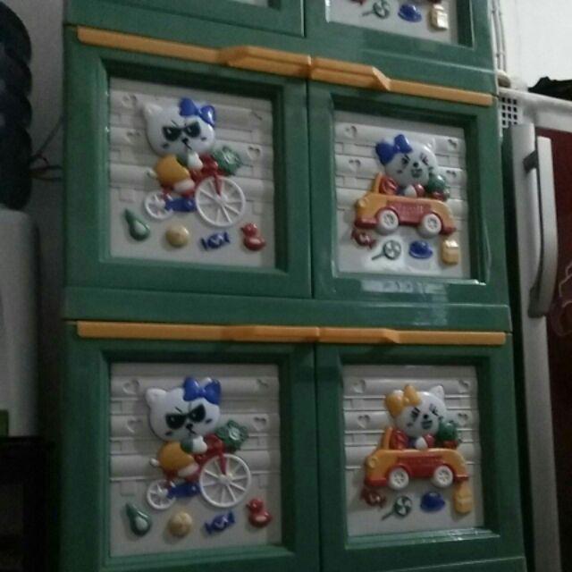 Lemari Plastik Boneka Besar Susun 4 Lemari Pakaian Boneka Besar/3dimensi  Susun 4 Karakter Anak Anak