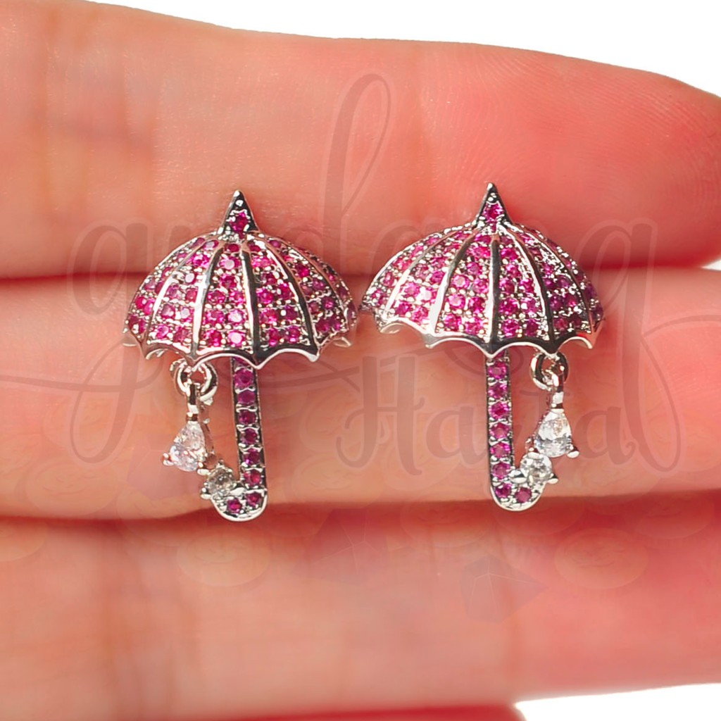 Anting Pink Umbrella and Raindrop Payung dan Hujan GH 203226